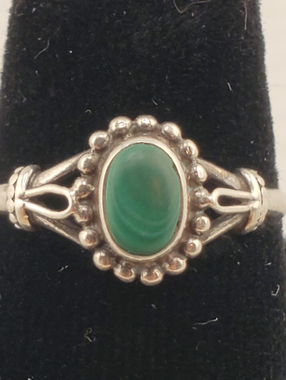 Sterling Silver Malachite Ring 6.25